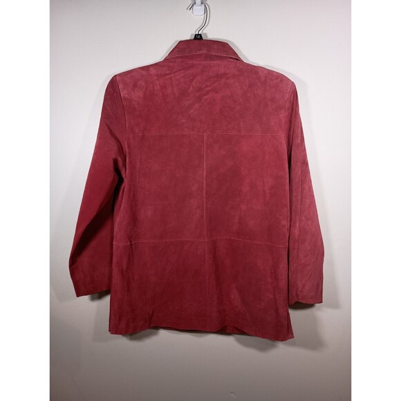 Jessica Holbrook Womens Red Suede Leather Jacket Western Pockets Size Medium - Picture 10 of 14